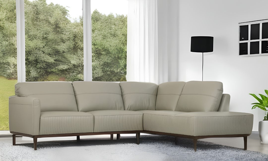 103" Light Green RAF Two Piece Chaise Sofa