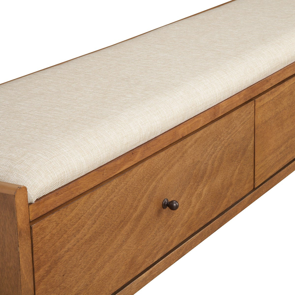 59" Mid-Century Bench with Drawers
