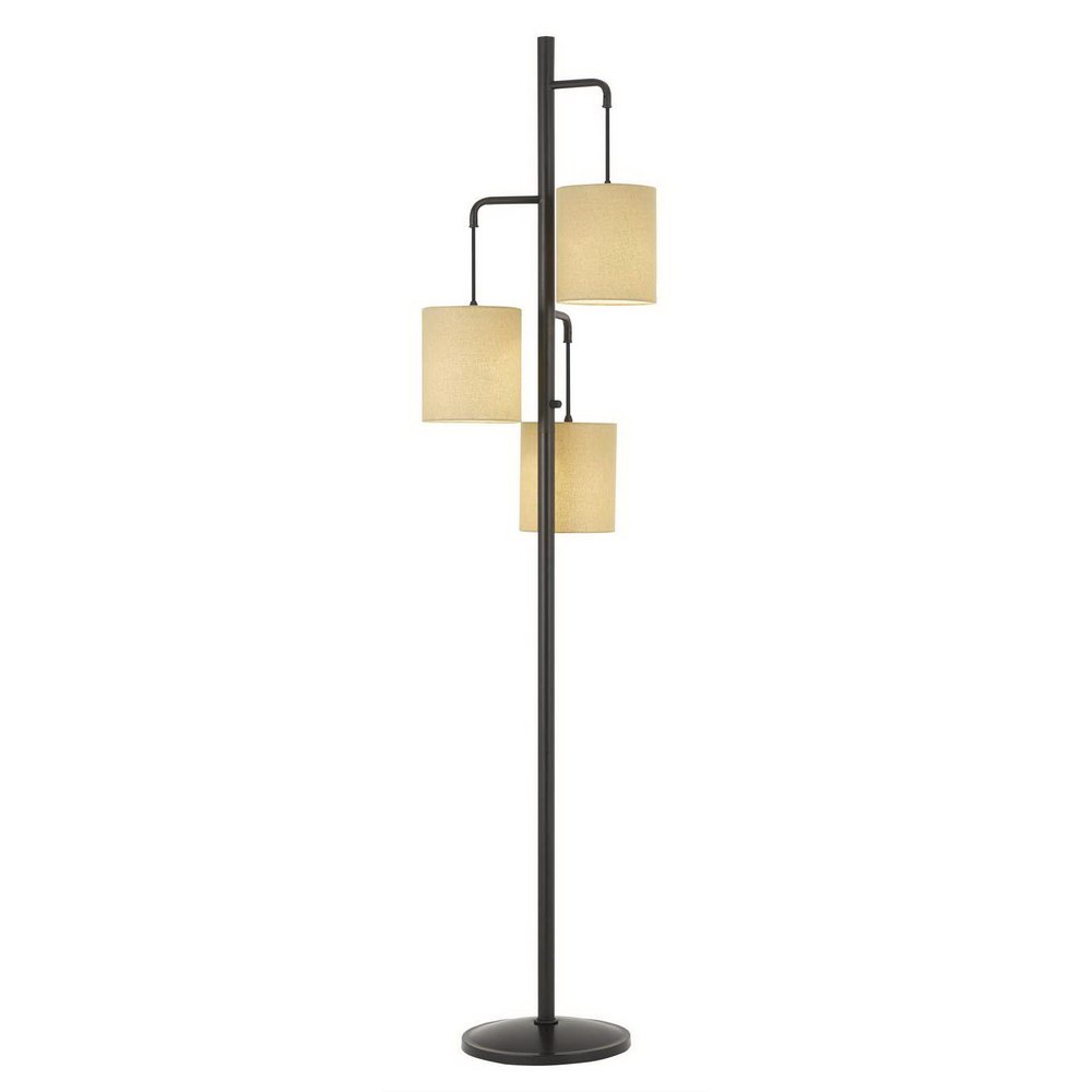 72" Bronze Three Drum Tree Floor Lamp