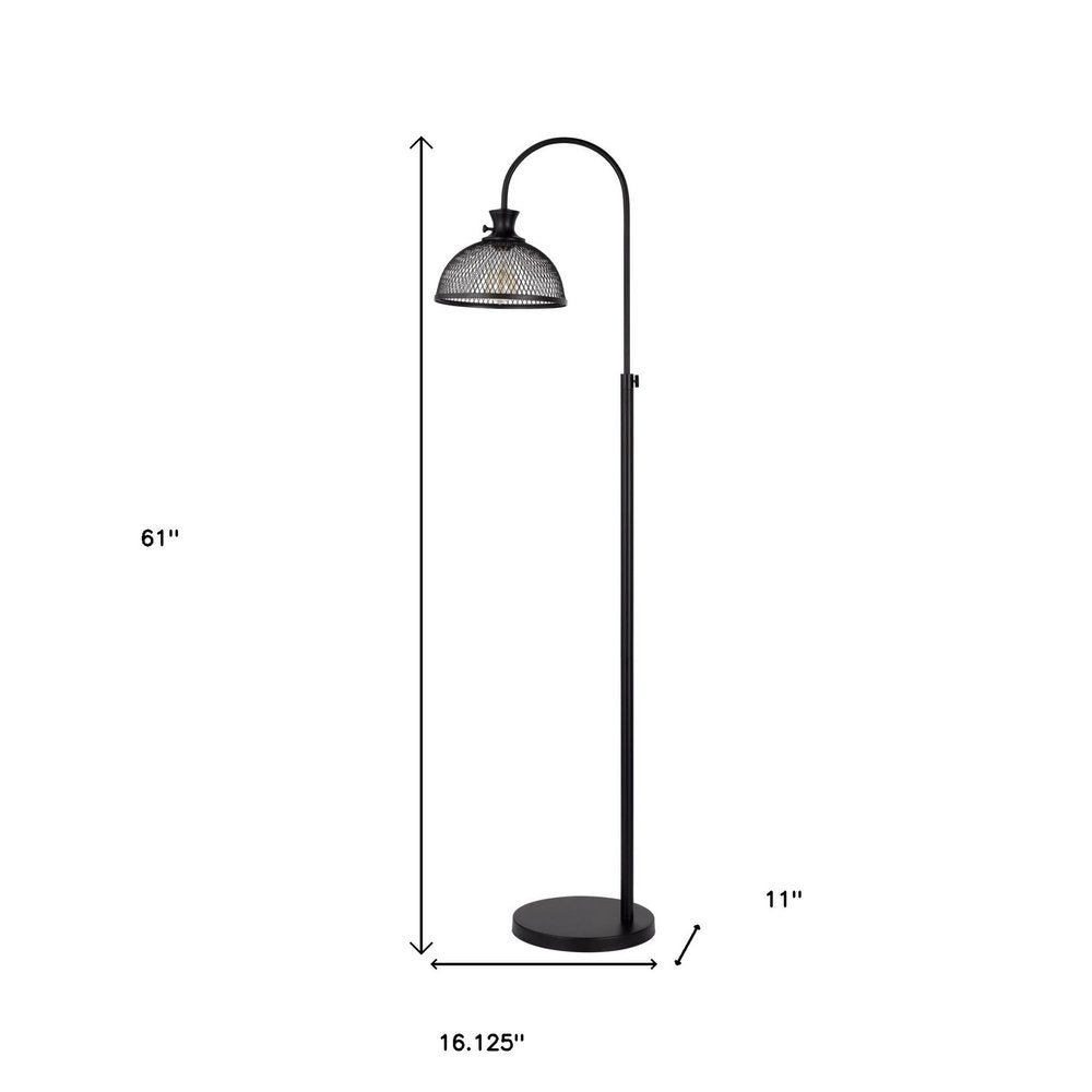 61" Black Dome Floor Lamp