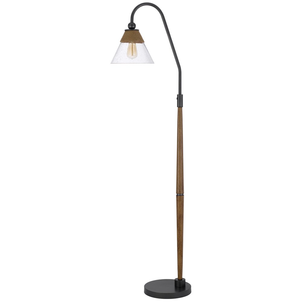 71" Brown Coastal Floor Lamp with Empire Shade