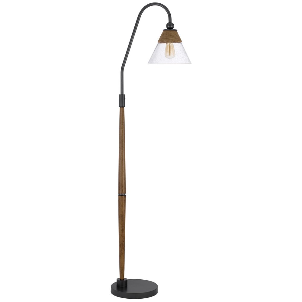 71" Brown Coastal Floor Lamp with Empire Shade