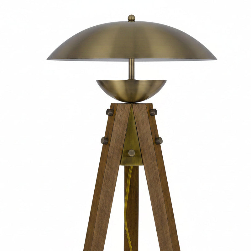 55" Brass Tripod Floor Lamp with Shade