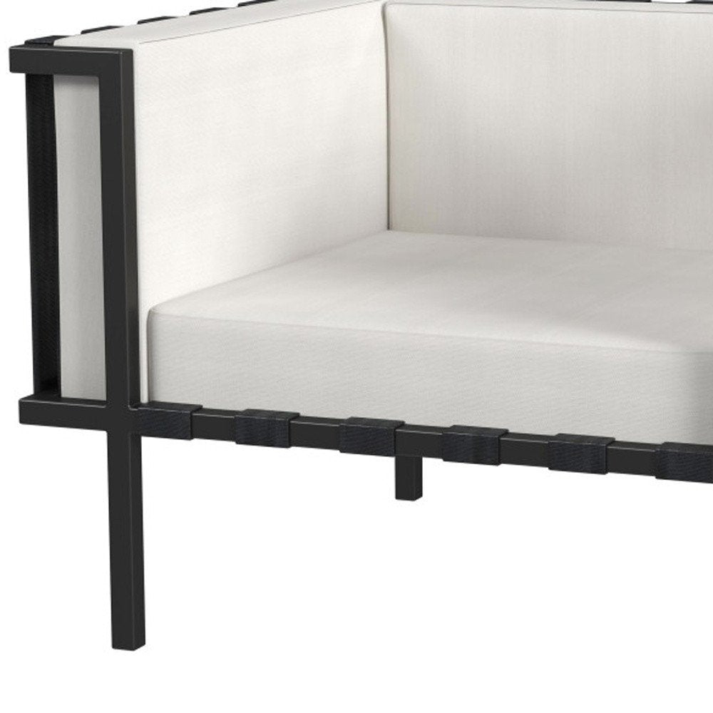 33" Black and White Sunbrella Outdoor Chair