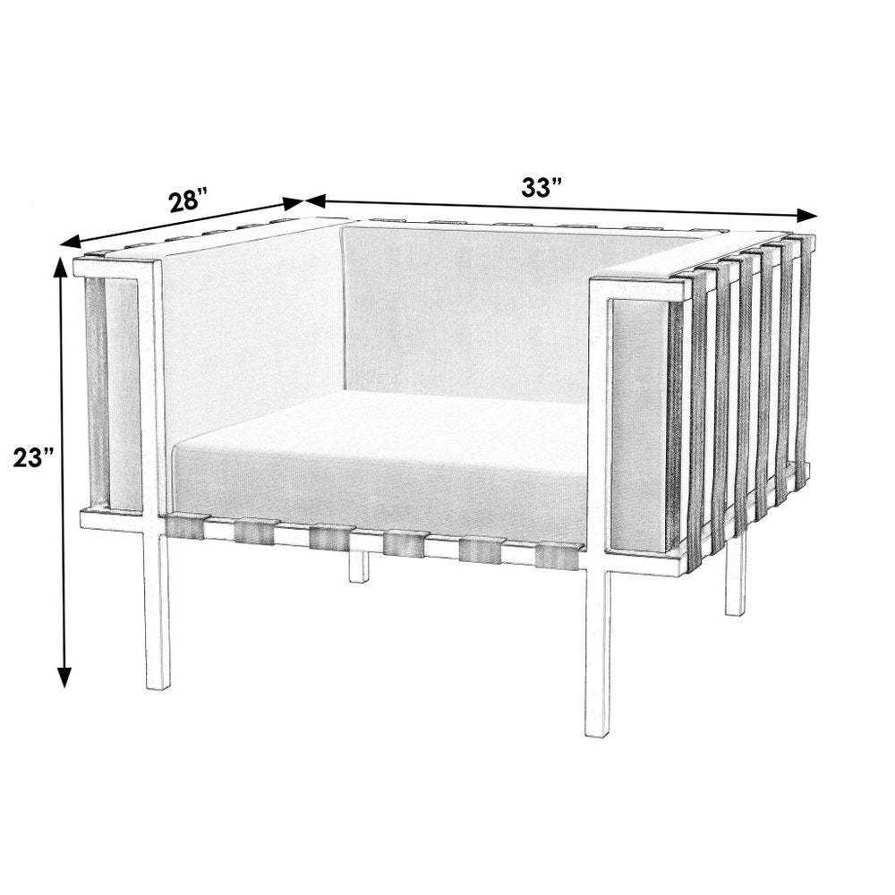 33" Black and White Sunbrella Outdoor Chair