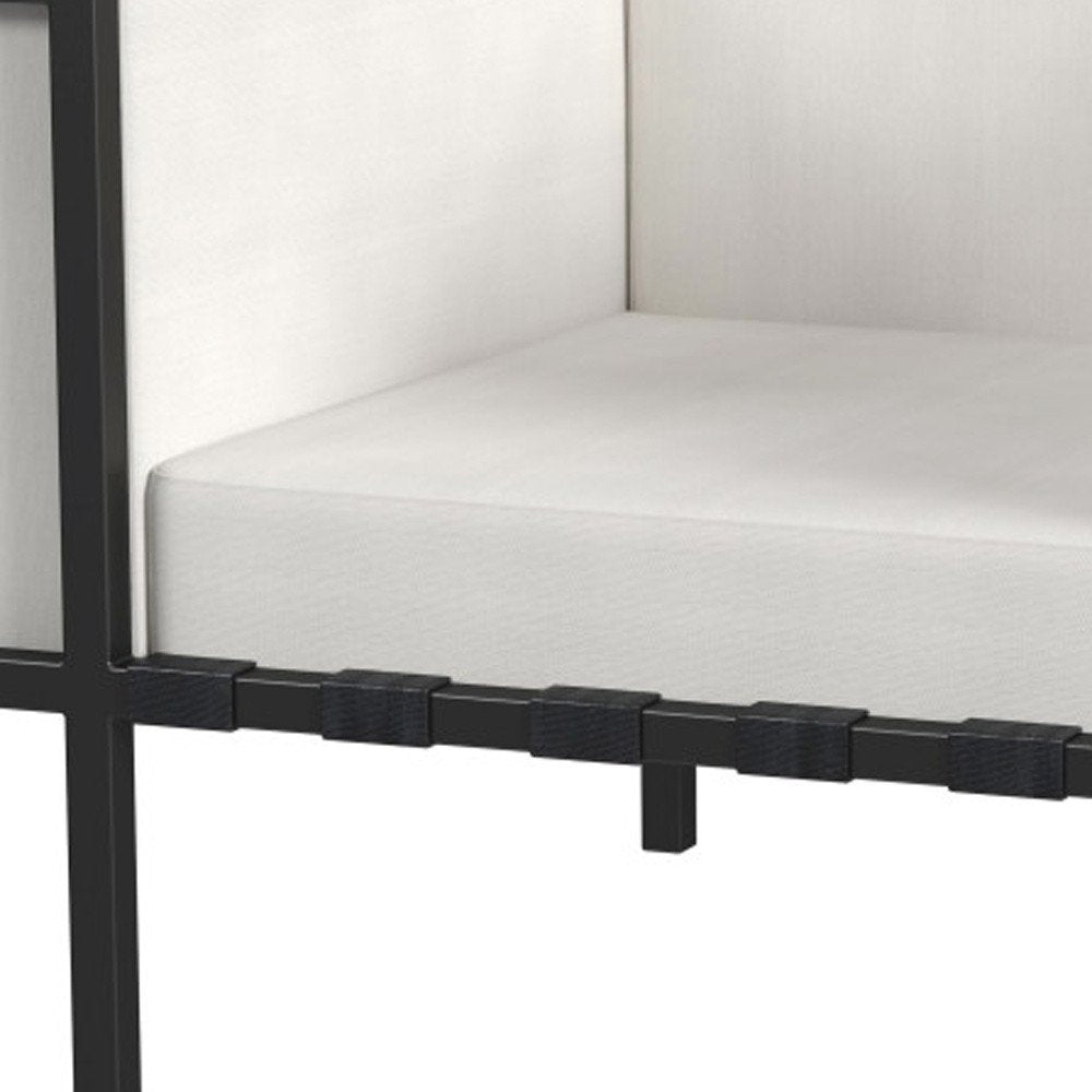33" Black and White Sunbrella Outdoor Chair