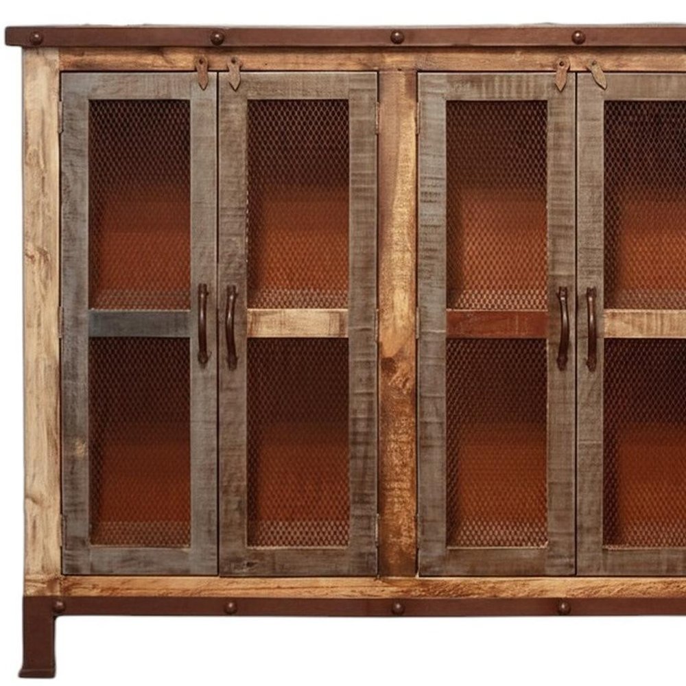 49" Brown Distressed Coastal Sideboard