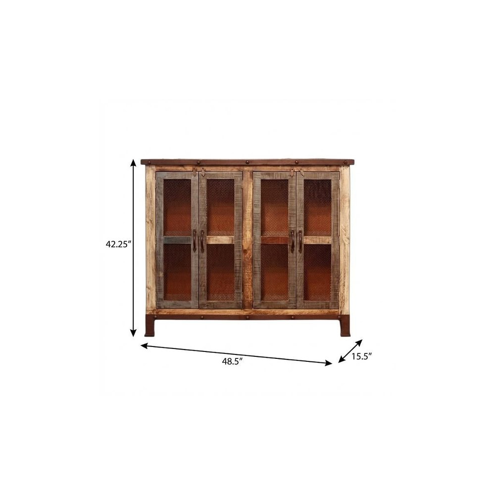 49" Brown Distressed Coastal Sideboard