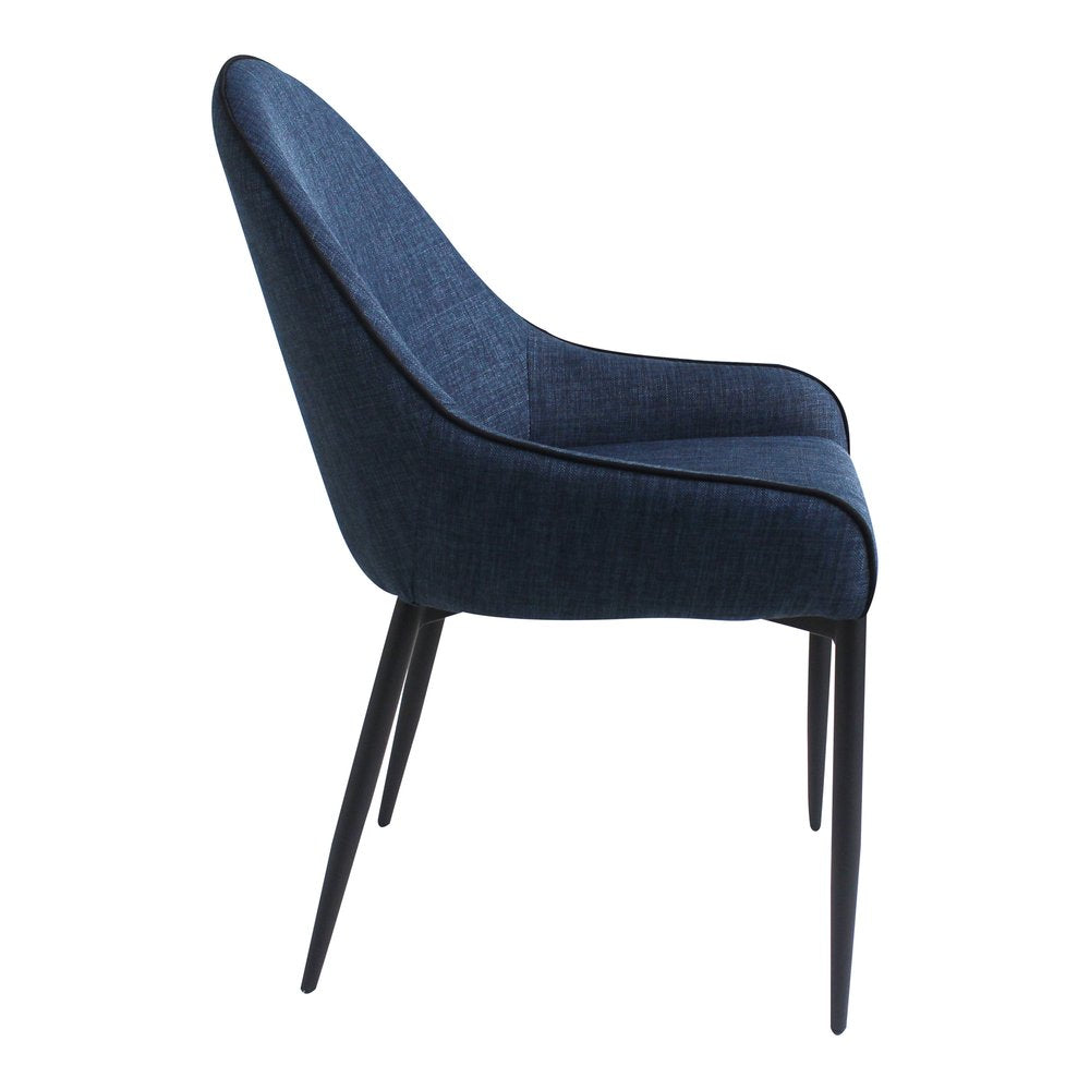 Set of Two 22" Blue Modern Barrel Dining Chair