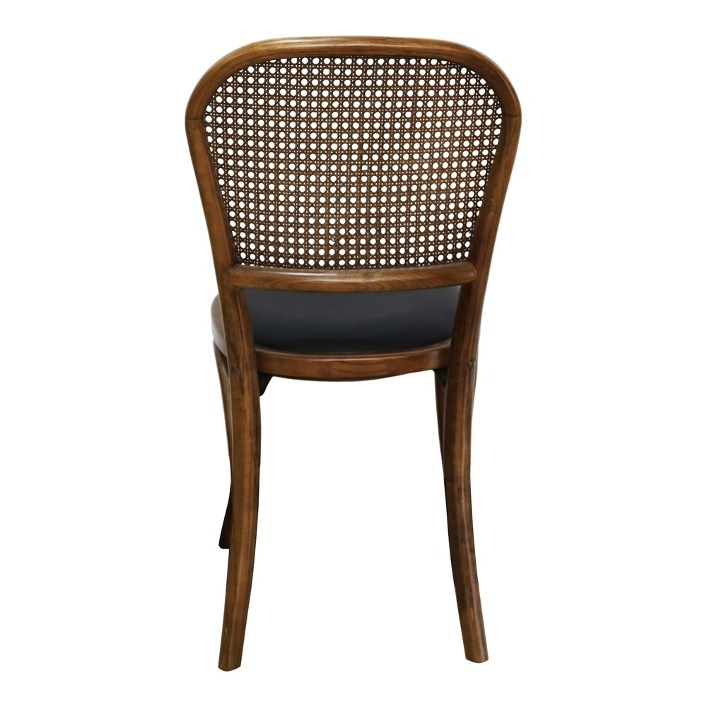 Set of Two 34" Brown Faux Leather Farmhouse Dining Chair