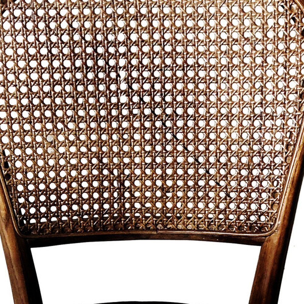 Set of Two 34" Brown Faux Leather Farmhouse Dining Chair