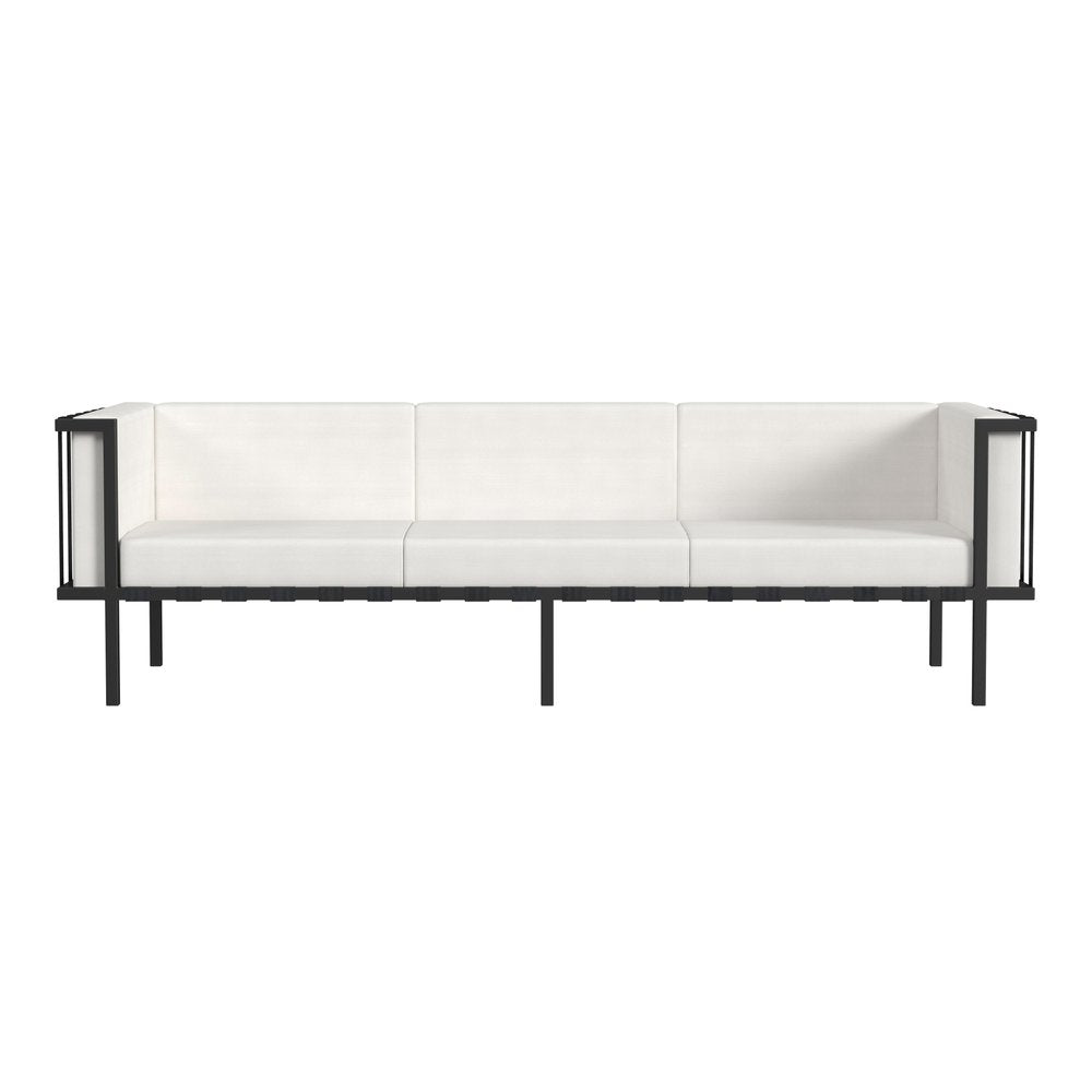 77" White Sunbrella Outdoor Club Sofa