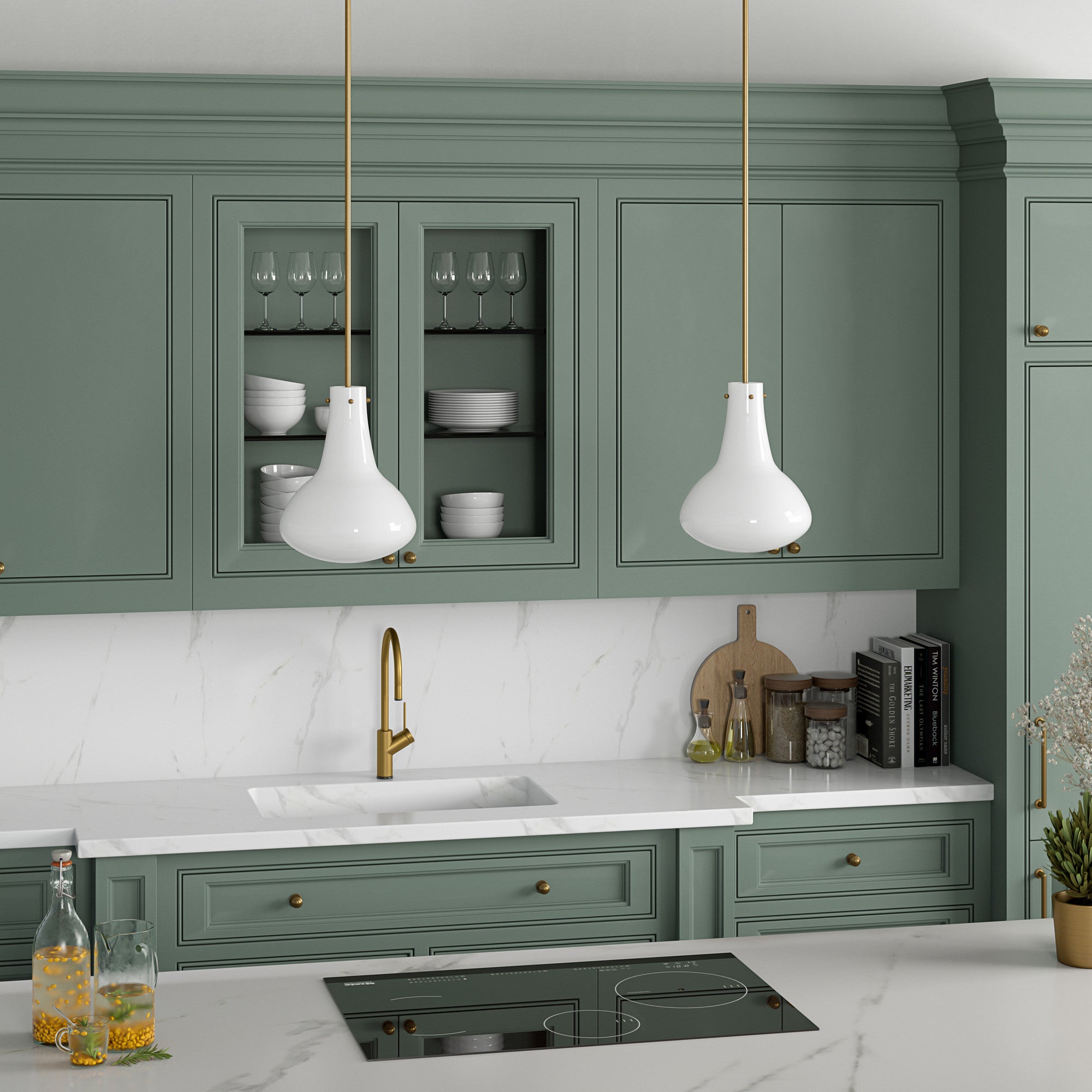 11" Warm Shaded Bulb Pendant Light