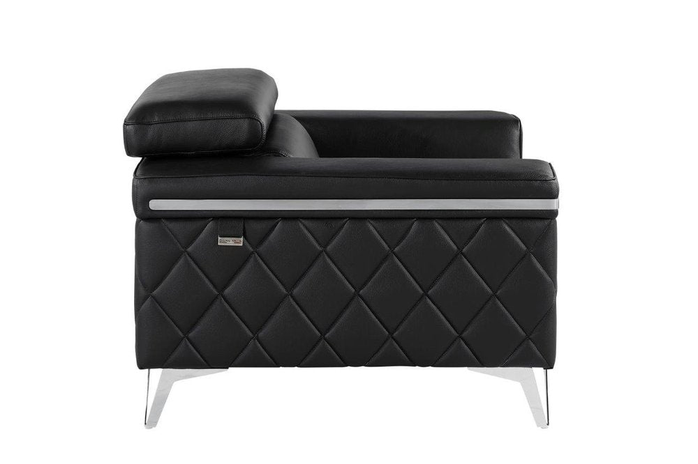 42" Leather Diamond Tufted Club Chair
