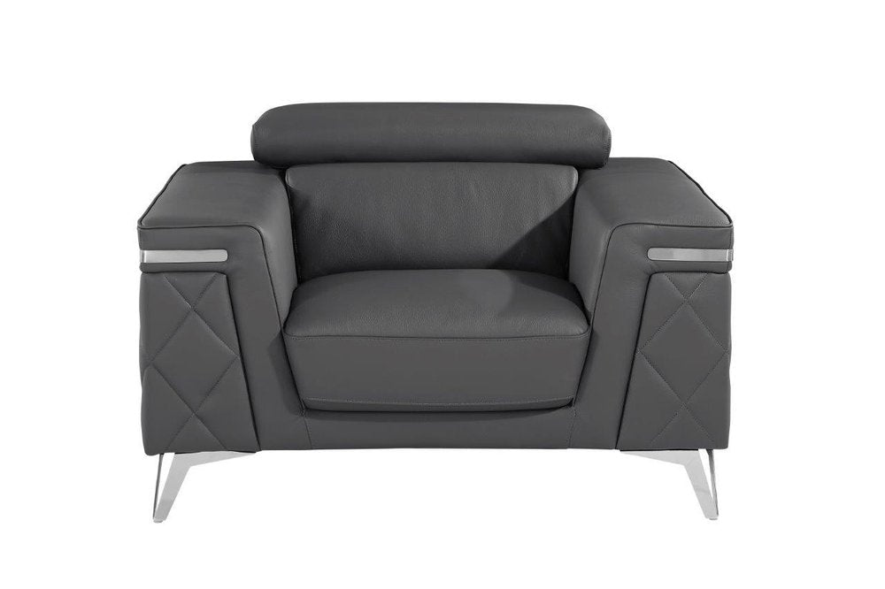 42" Leather Diamond Tufted Club Chair