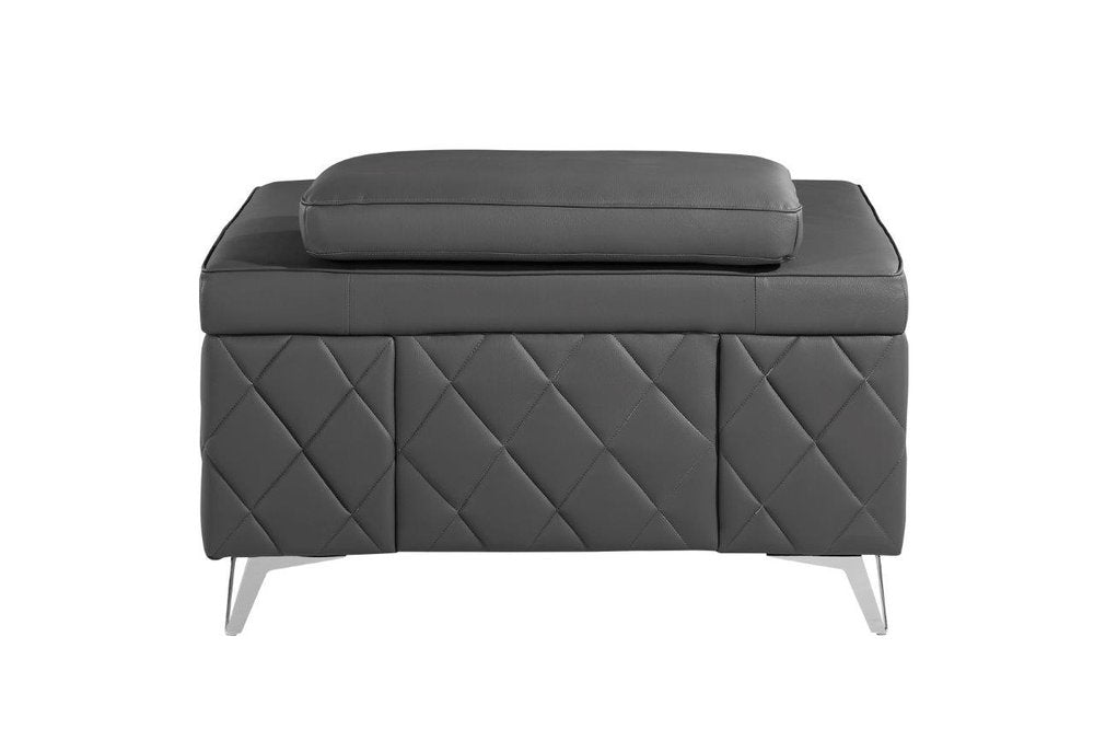 42" Leather Diamond Tufted Club Chair