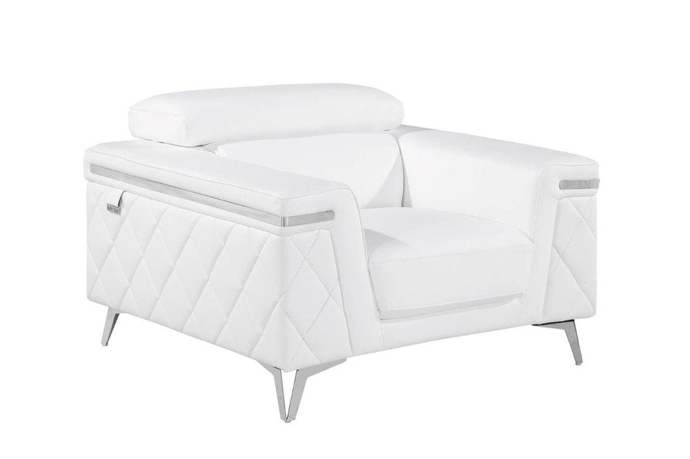 42" Leather Diamond Tufted Club Chair