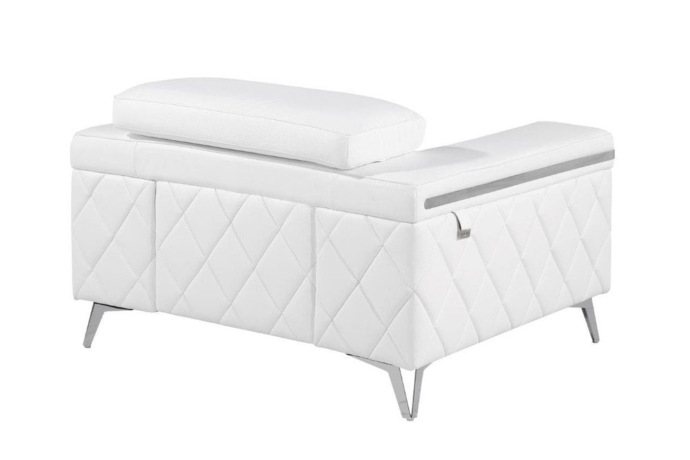 42" Leather Diamond Tufted Club Chair