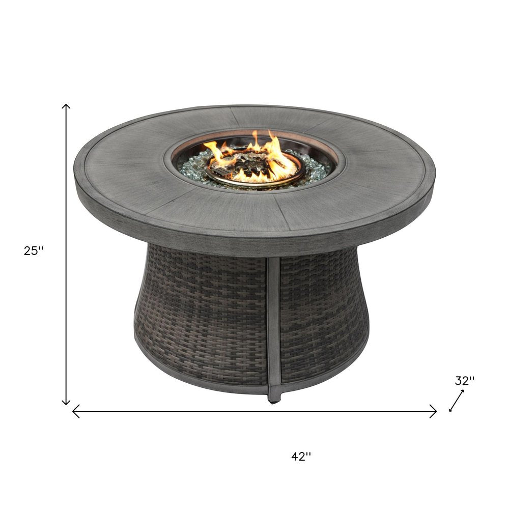 50000 BTU 42" Natural Gas Round Top Fire Pit Table