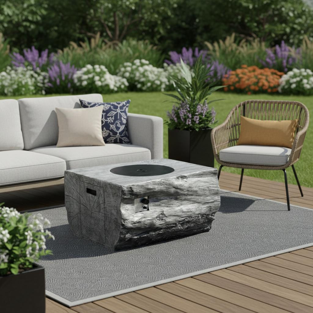 50000 BTU 40" Faux Wood Natural Gas Fire Pit