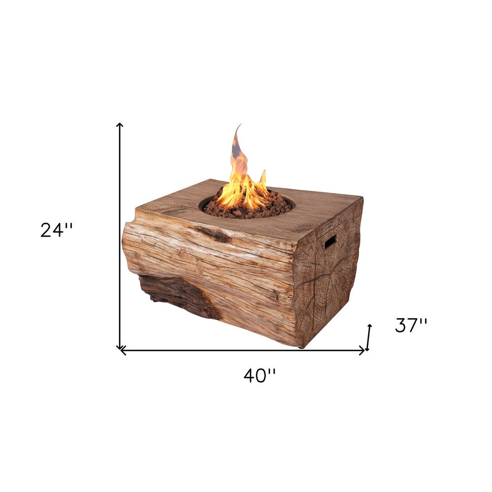 50000 BTU 40" Faux Wood Natural Gas Fire Pit