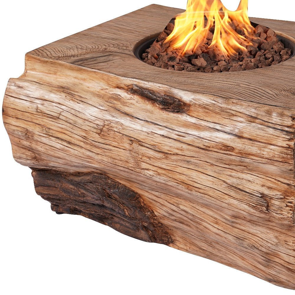 50000 BTU 40" Faux Wood Natural Gas Fire Pit