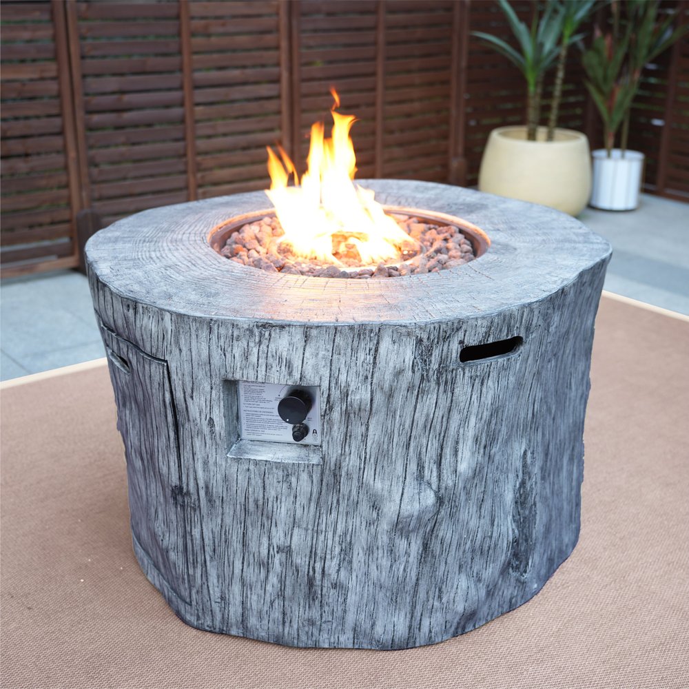 50000 BTU 40" Gray Faux Wood Propane Fire Pit