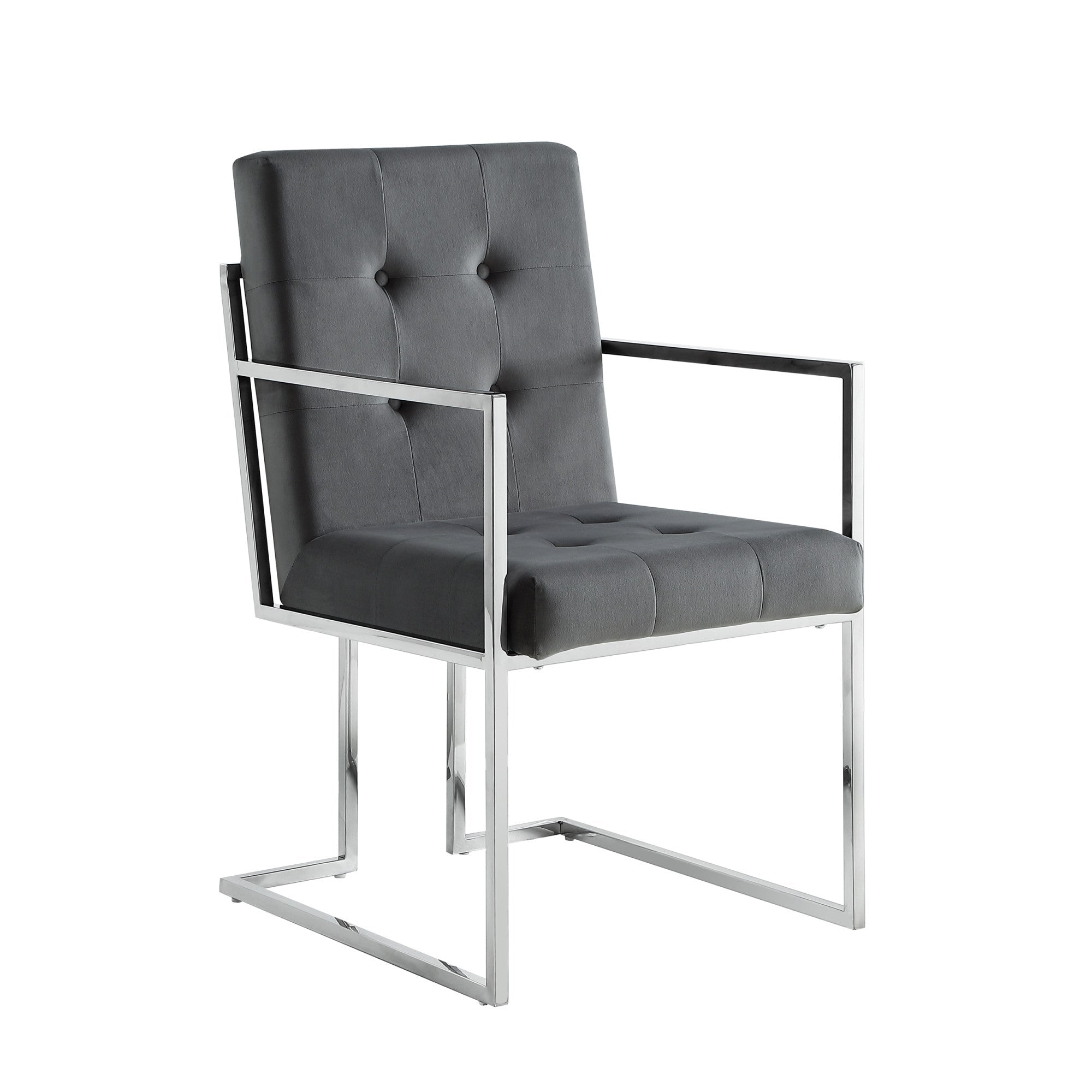 21" Set of Two Velvet Tufted Dining Chair