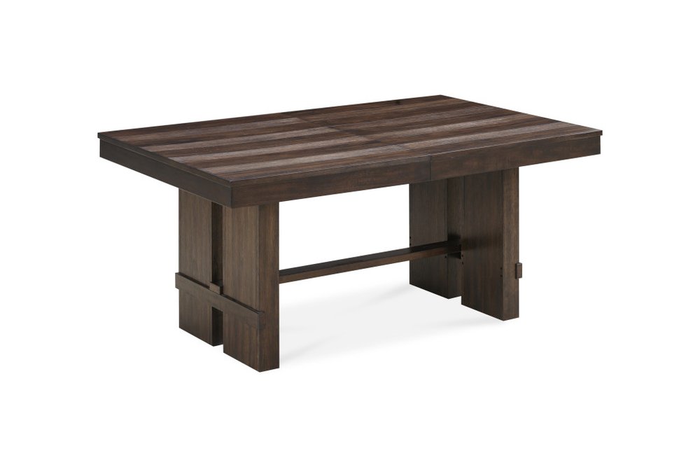 84" Dark Brown Wood Extendable Trestle Dining Table