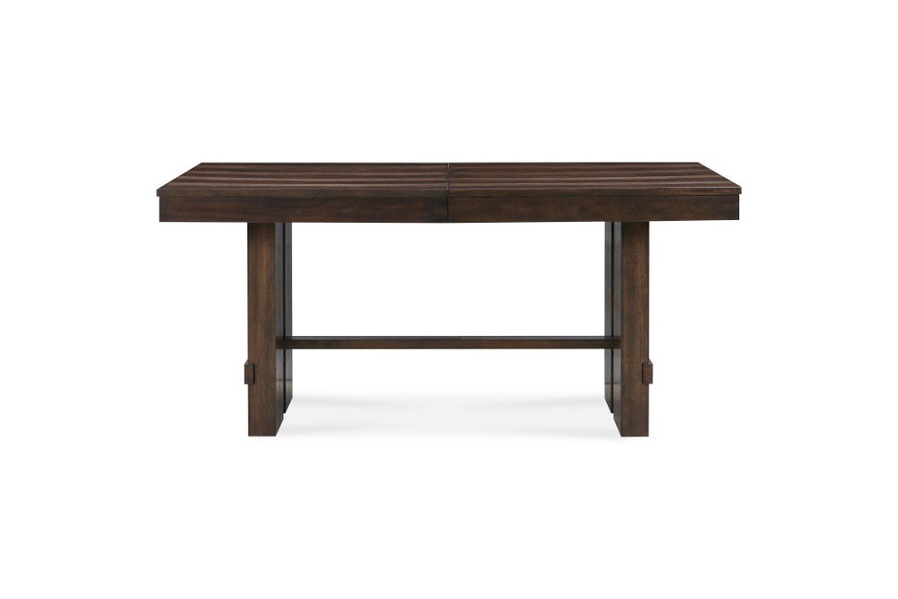 84" Dark Brown Wood Extendable Trestle Dining Table