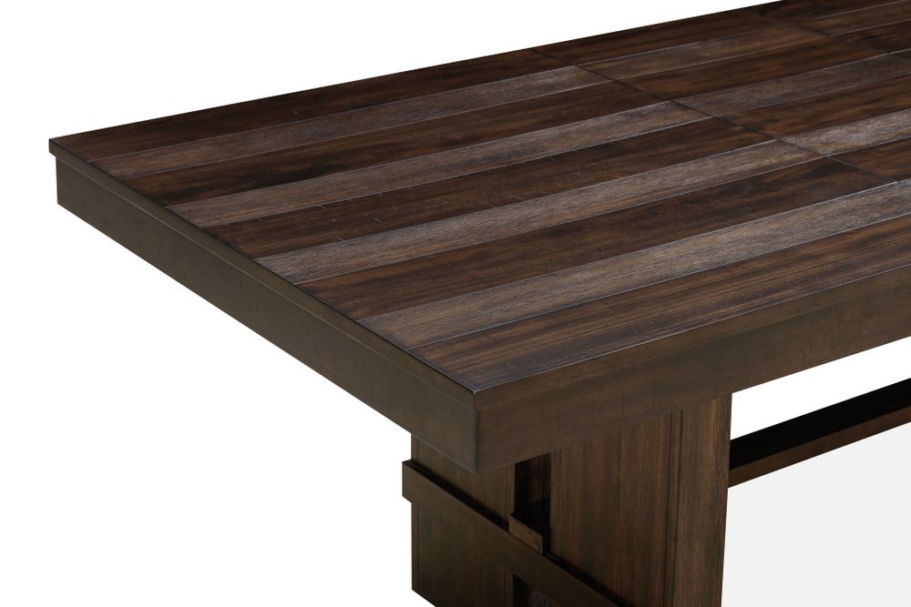 84" Dark Brown Wood Extendable Trestle Dining Table