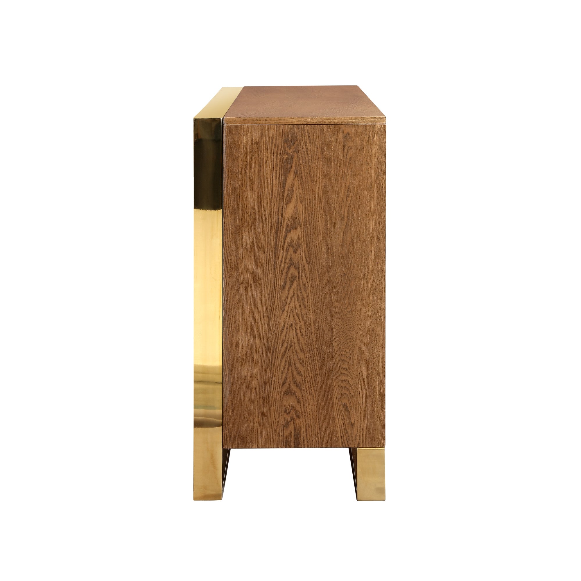 71" Wood and Chrome 4 Door Sideboard