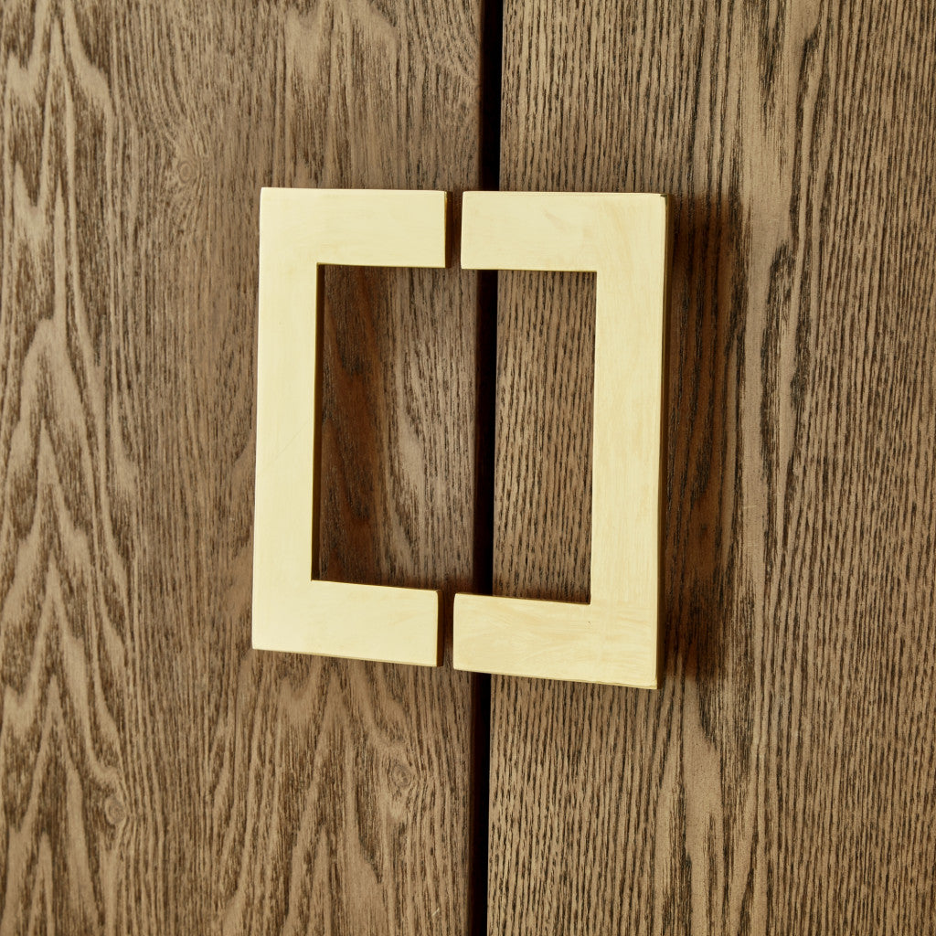 71" Wood and Chrome 4 Door Sideboard