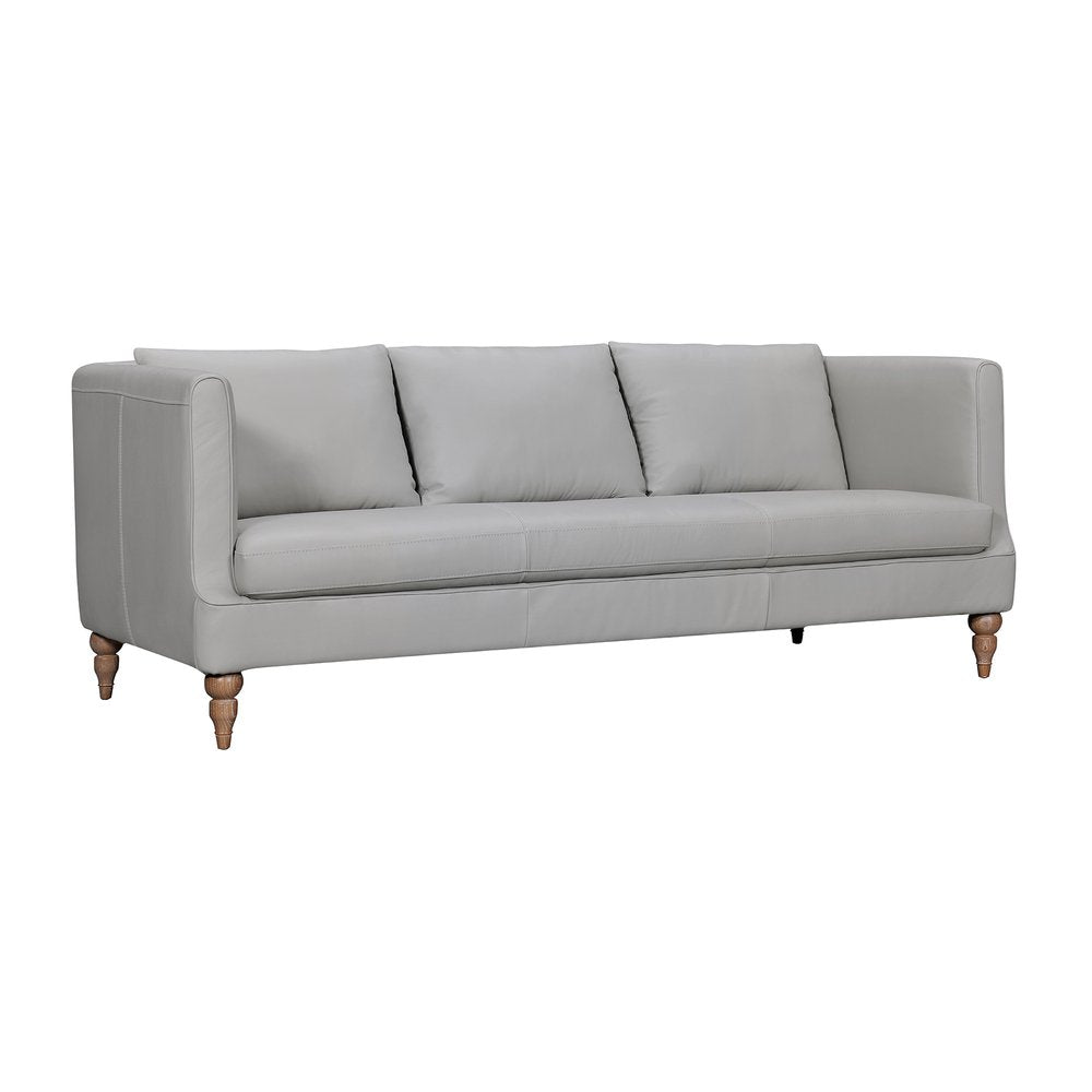 85" Leather Contemporary Tuxedo Sofa