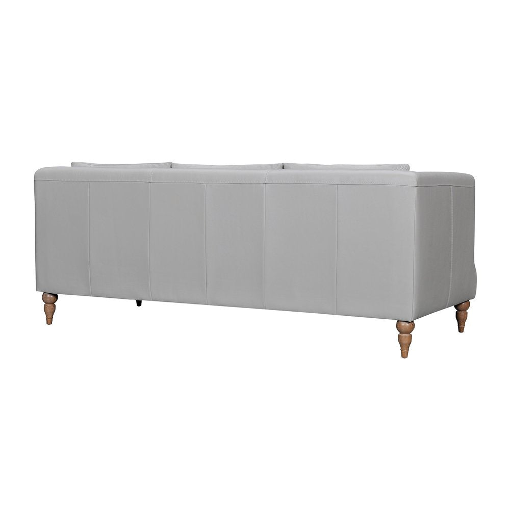 85" Leather Contemporary Tuxedo Sofa