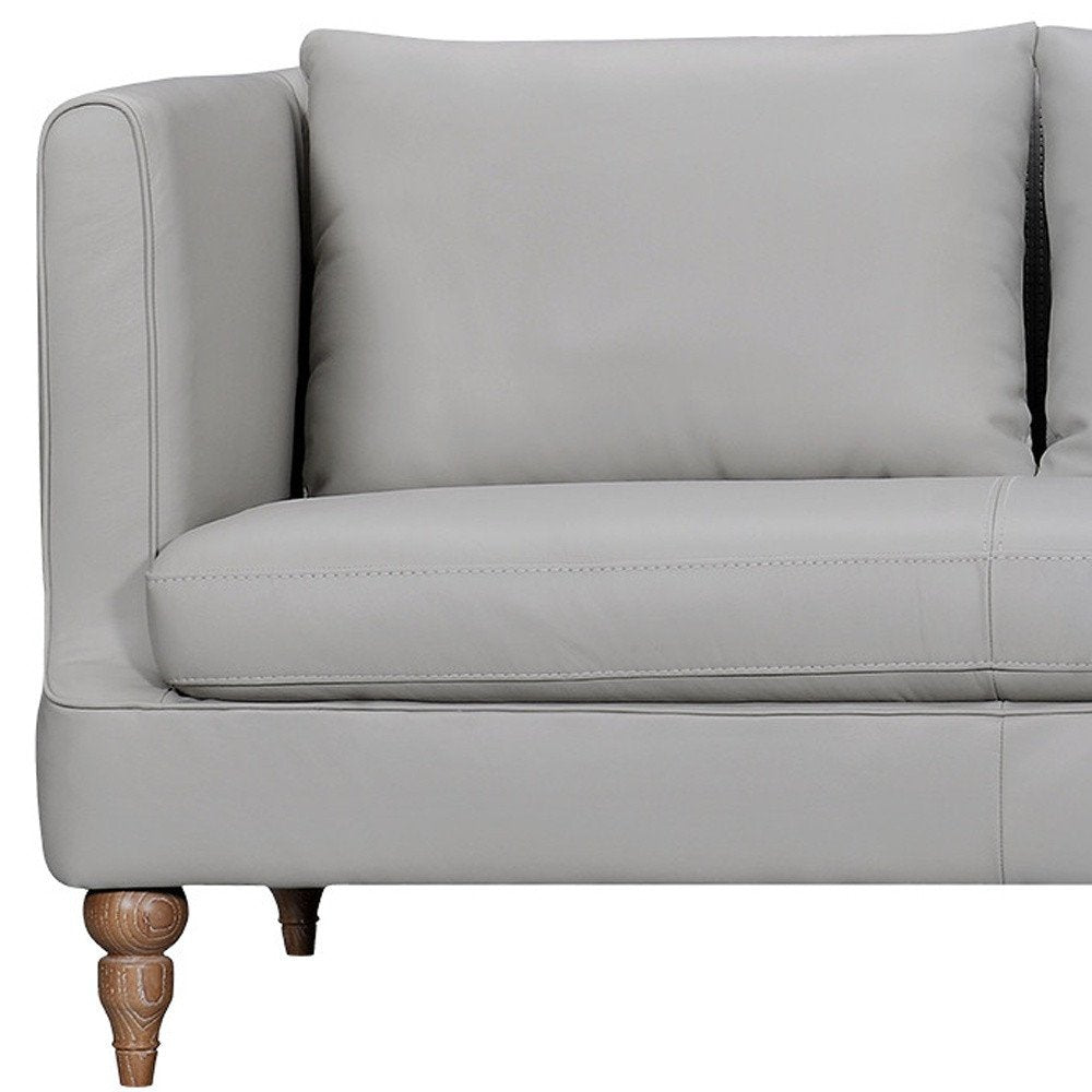 85" Leather Contemporary Tuxedo Sofa