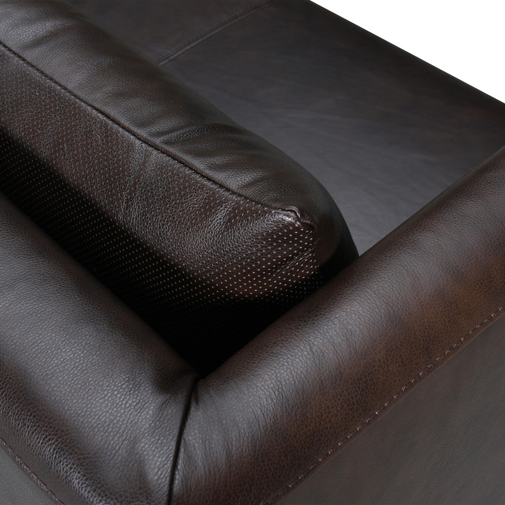 85" Leather Contemporary Tuxedo Sofa