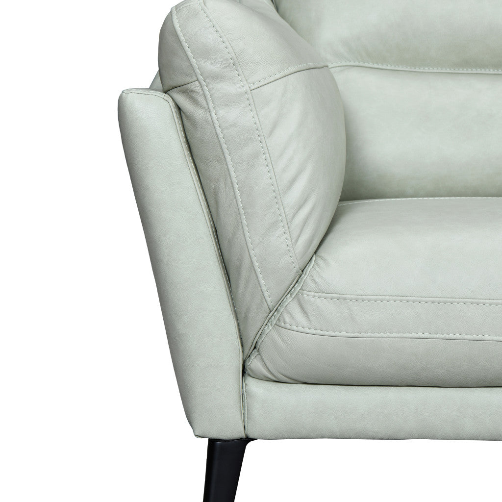 87" Flared Arm Leather Sofa