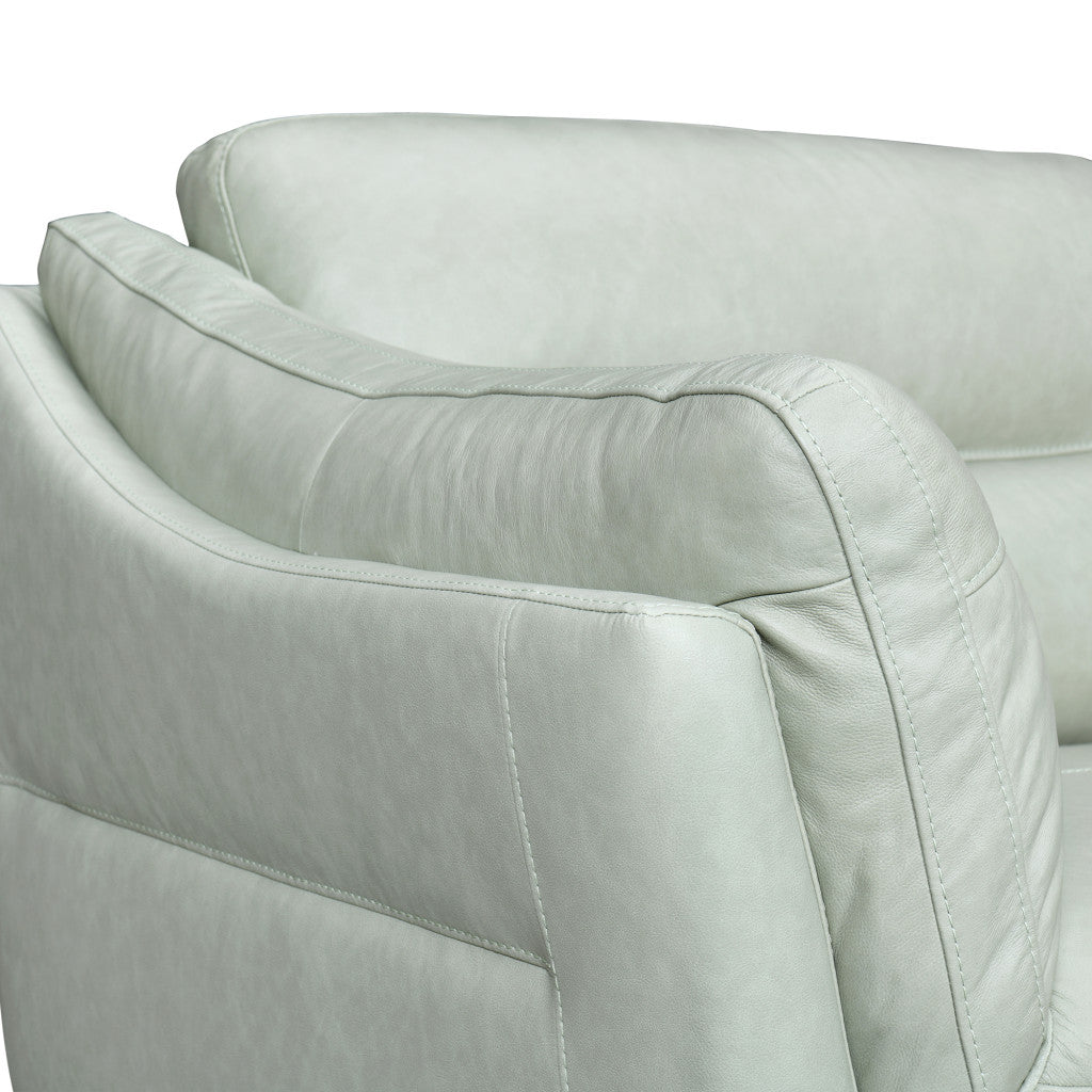87" Flared Arm Leather Sofa