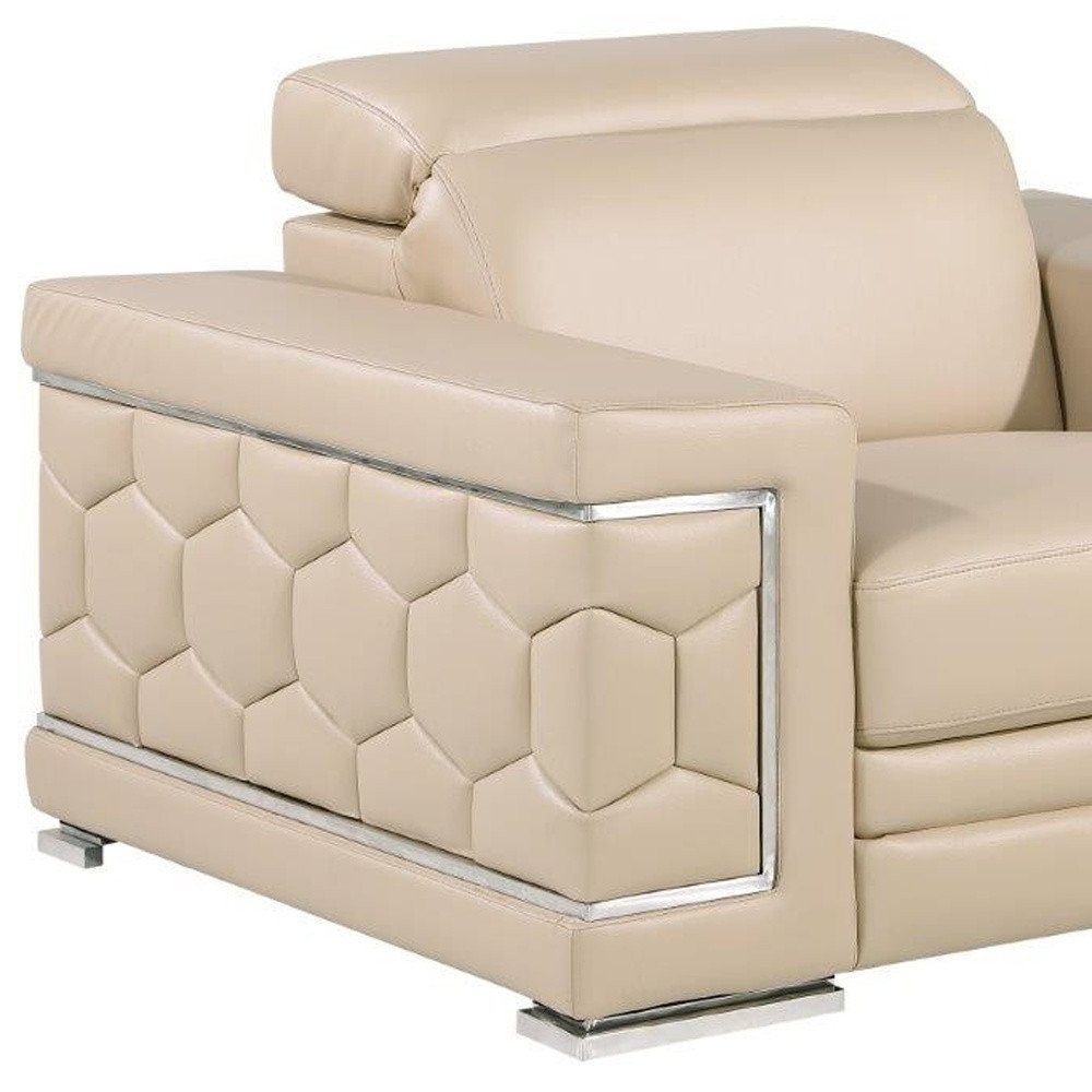 47" Geometric Leather Club Chair