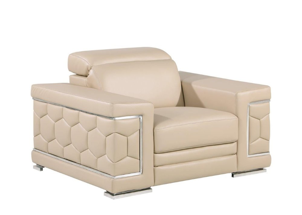 47" Geometric Leather Club Chair