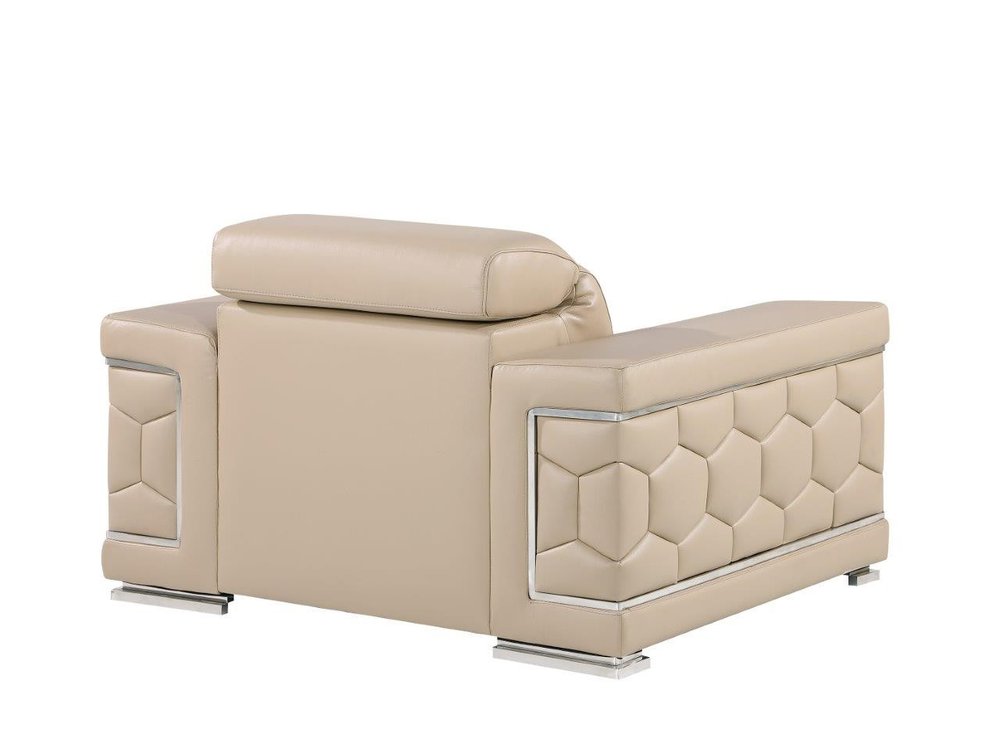 47" Geometric Leather Club Chair