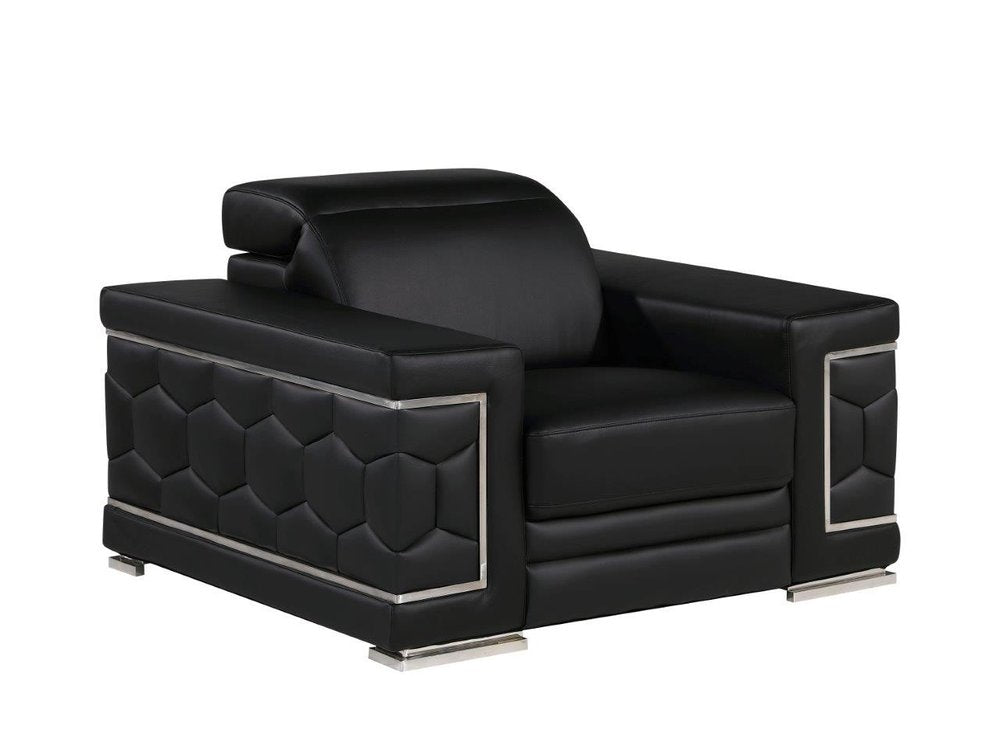 47" Geometric Leather Club Chair