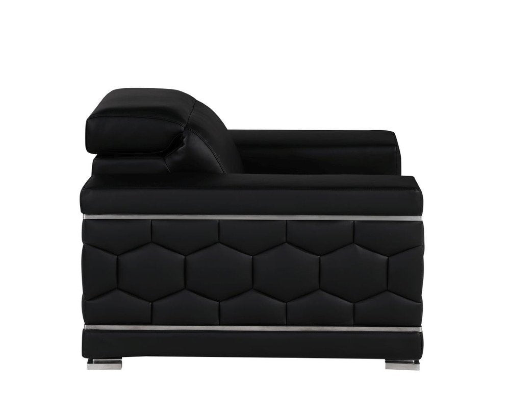 47" Geometric Leather Club Chair