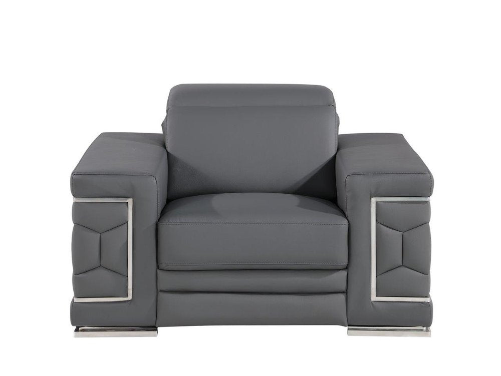 47" Geometric Leather Club Chair