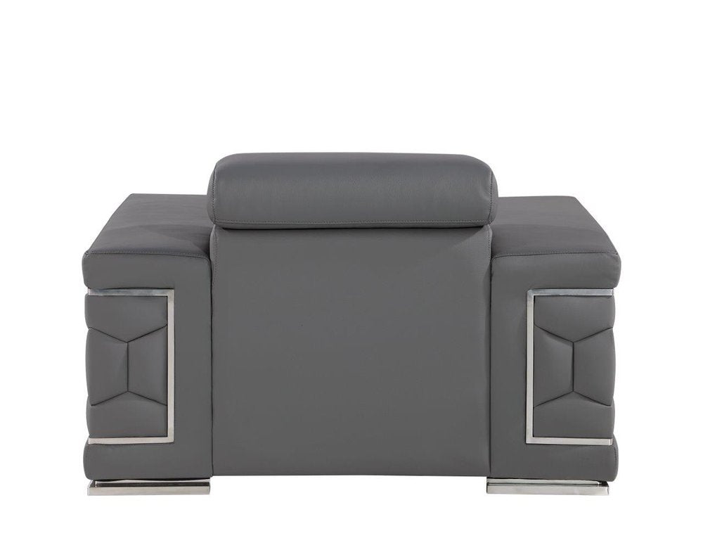 47" Geometric Leather Club Chair