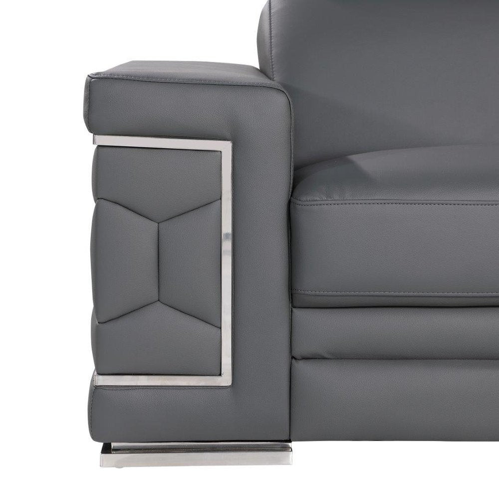 47" Geometric Leather Club Chair