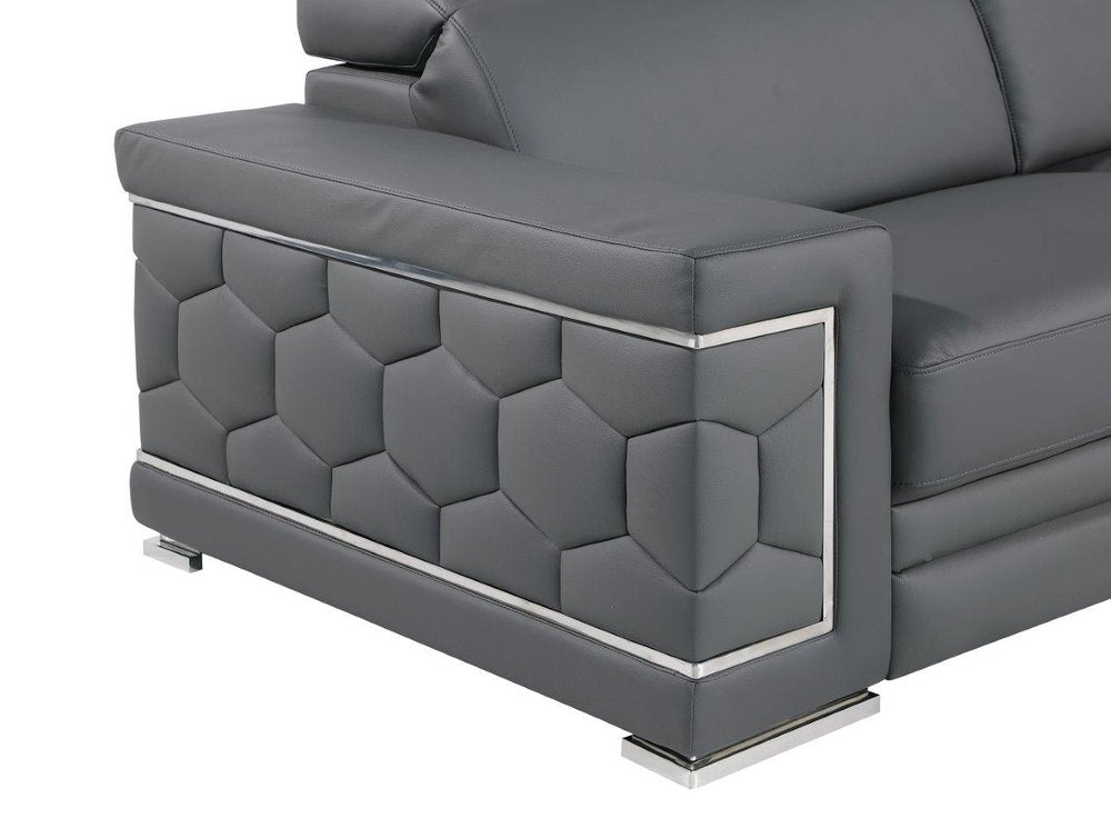 47" Geometric Leather Club Chair