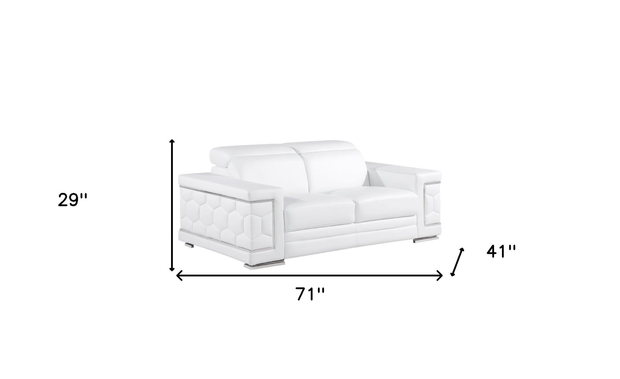 71" Geometric Leather Loveseat