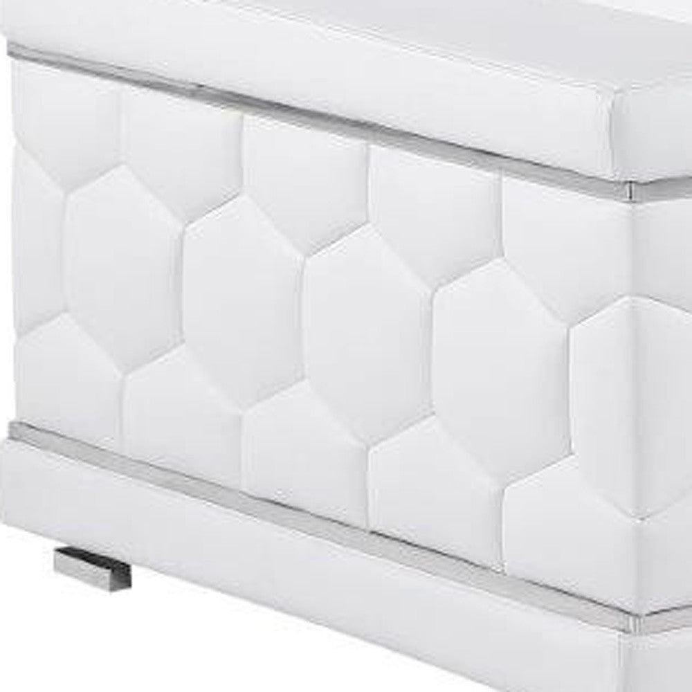 71" Geometric Leather Loveseat